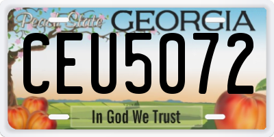 GA license plate CEU5072