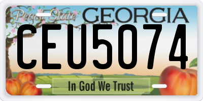 GA license plate CEU5074