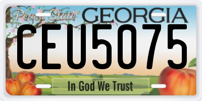 GA license plate CEU5075