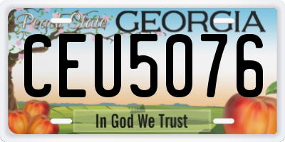 GA license plate CEU5076