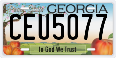 GA license plate CEU5077