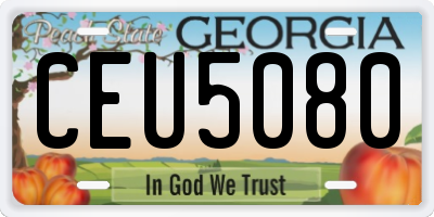 GA license plate CEU5080