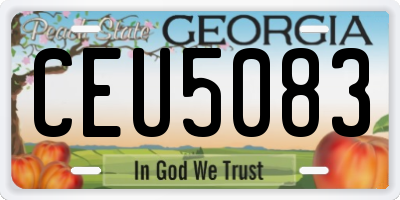GA license plate CEU5083