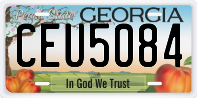 GA license plate CEU5084