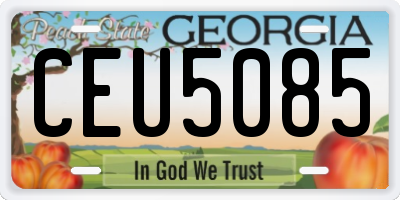GA license plate CEU5085