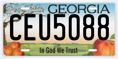 GA license plate CEU5088