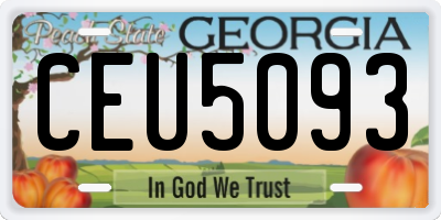 GA license plate CEU5093