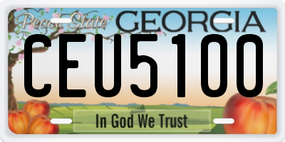 GA license plate CEU5100