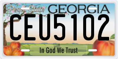 GA license plate CEU5102
