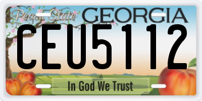 GA license plate CEU5112