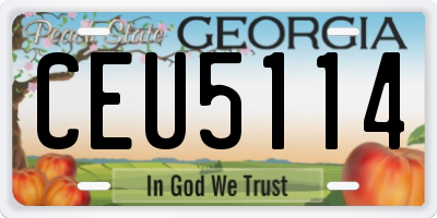 GA license plate CEU5114
