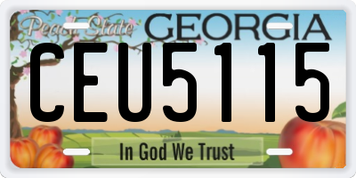 GA license plate CEU5115