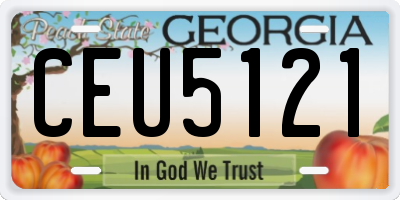 GA license plate CEU5121