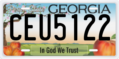 GA license plate CEU5122