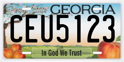 GA license plate CEU5123