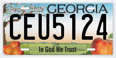 GA license plate CEU5124