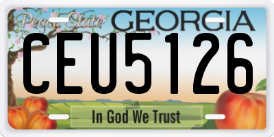 GA license plate CEU5126