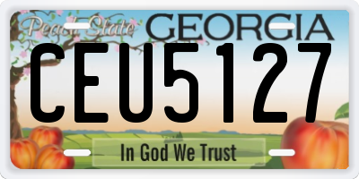 GA license plate CEU5127
