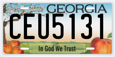 GA license plate CEU5131
