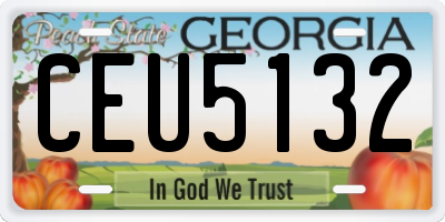 GA license plate CEU5132
