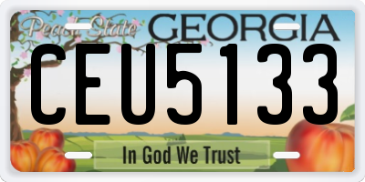 GA license plate CEU5133