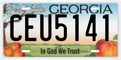 GA license plate CEU5141