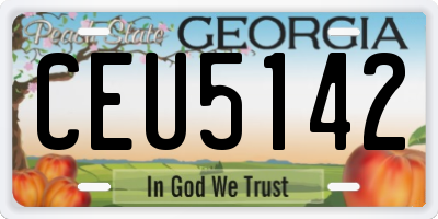 GA license plate CEU5142