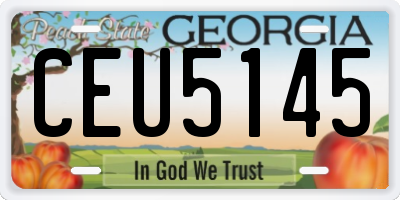 GA license plate CEU5145