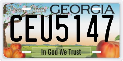GA license plate CEU5147