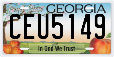 GA license plate CEU5149