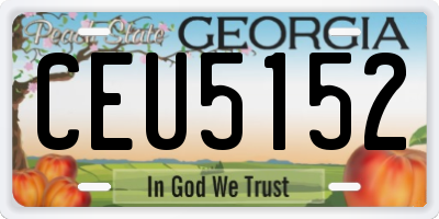GA license plate CEU5152