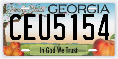 GA license plate CEU5154