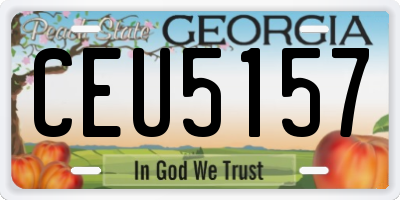 GA license plate CEU5157
