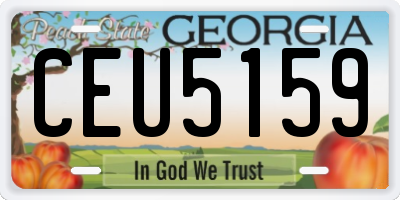 GA license plate CEU5159