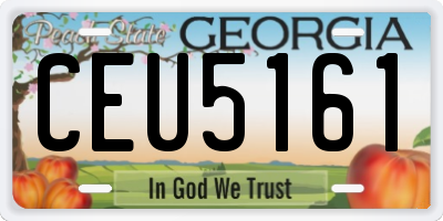 GA license plate CEU5161