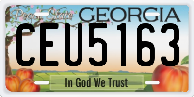 GA license plate CEU5163