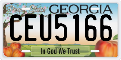 GA license plate CEU5166