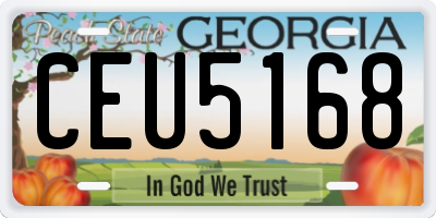 GA license plate CEU5168