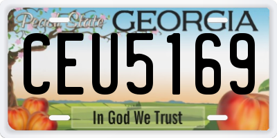 GA license plate CEU5169