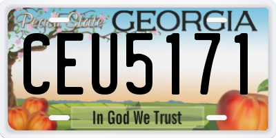 GA license plate CEU5171