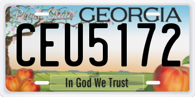 GA license plate CEU5172