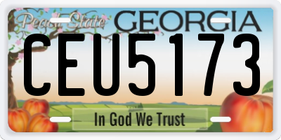 GA license plate CEU5173