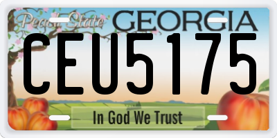 GA license plate CEU5175