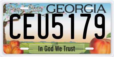 GA license plate CEU5179