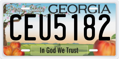 GA license plate CEU5182