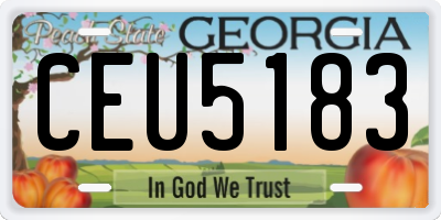GA license plate CEU5183