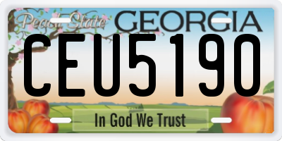 GA license plate CEU5190