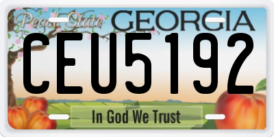 GA license plate CEU5192