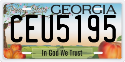 GA license plate CEU5195