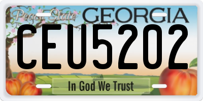 GA license plate CEU5202